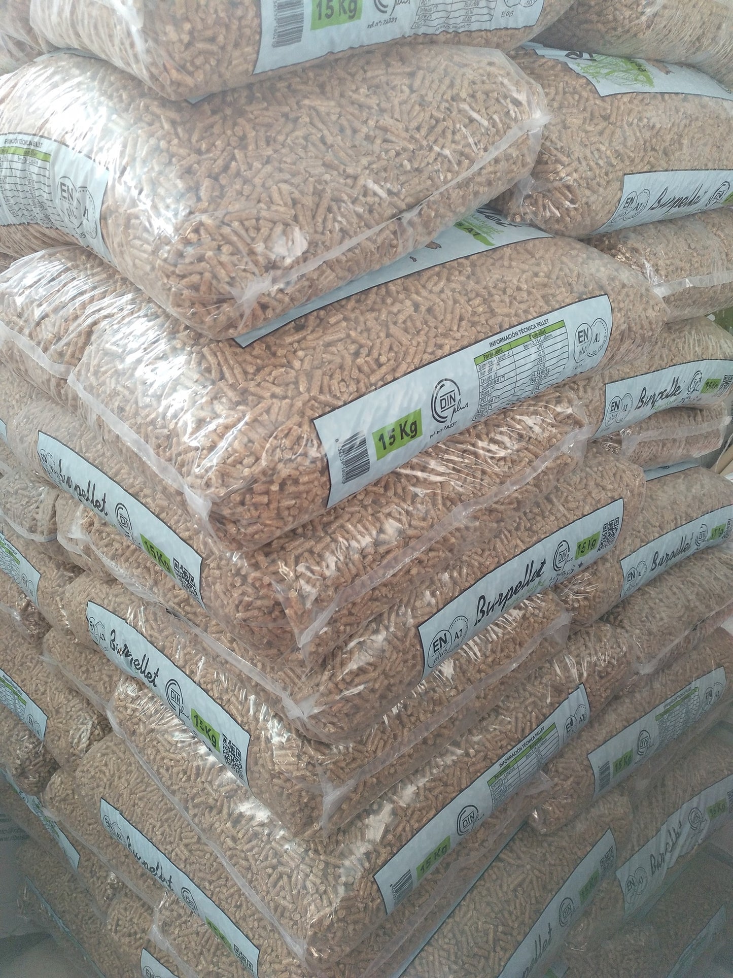 7 Palets de 504 SACOS certificado Enplus 15 kg BURPELLET